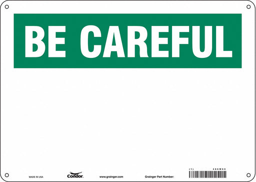 Safety Sign 10 in x 14 in Polyethylene