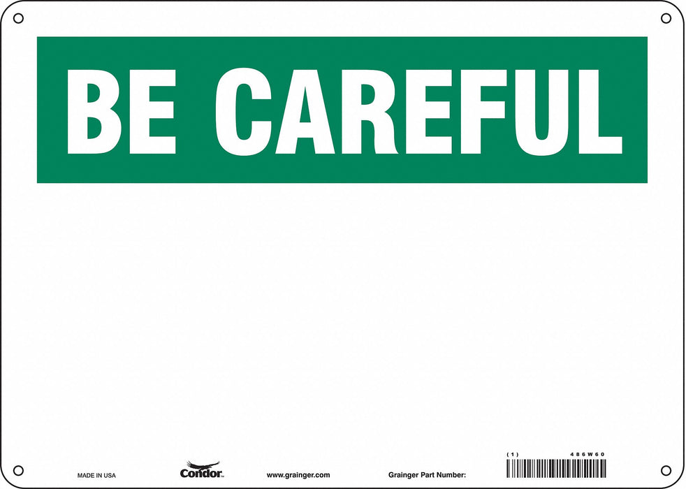 Safety Sign 10 in x 14 in Polyethylene