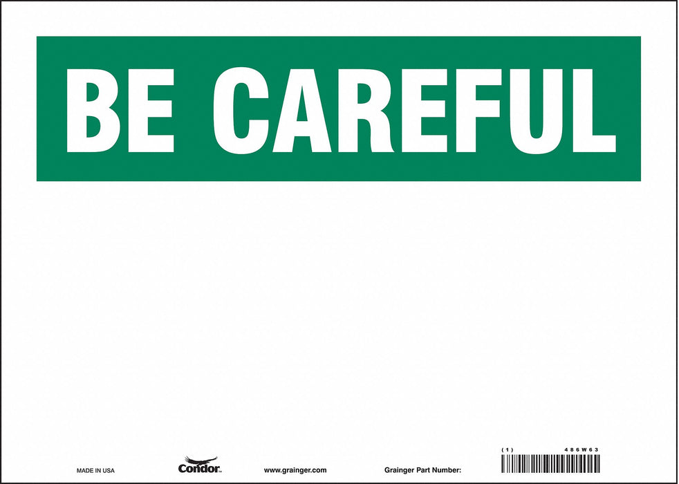 Safety Sign 10 in x 14 in Vinyl