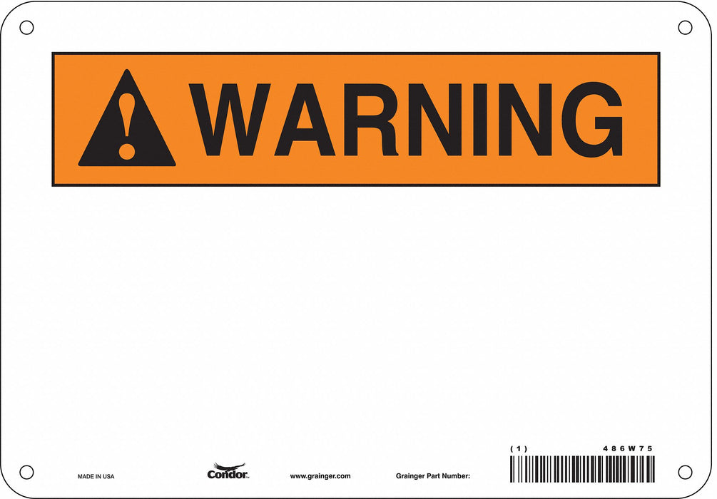 Safety Sign 7 in x 10 in Polyethylene