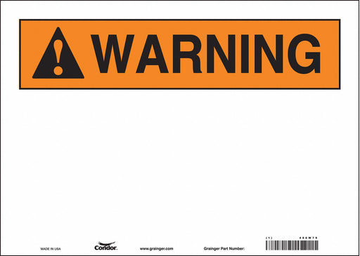 Safety Sign 10 in x 14 in Vinyl