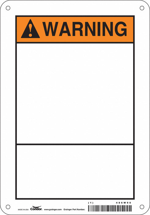 Safety Sign 10 in x 7 in Polyethylene