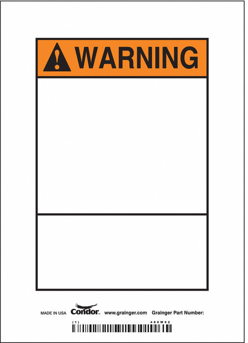 Safety Sign 7 inx5 in Vinyl