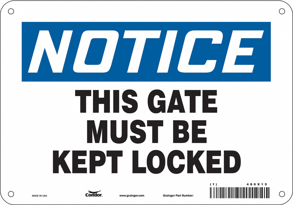 Safety Sign 7 in x 10 in Aluminum