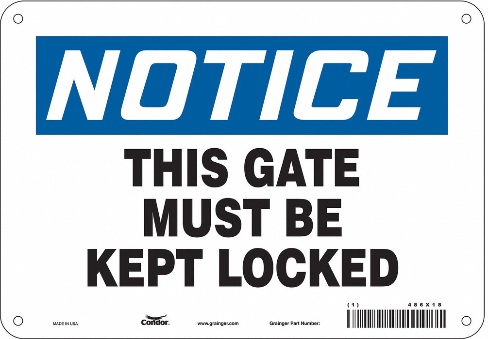Safety Sign 7 in x 10 in Polyethylene