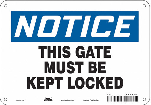 Safety Sign 7 in x 10 in Polyethylene