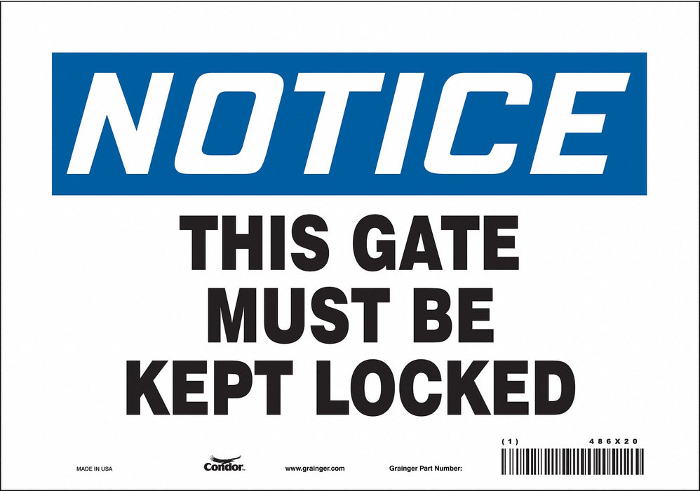 Safety Sign 7 in x 10 in Vinyl