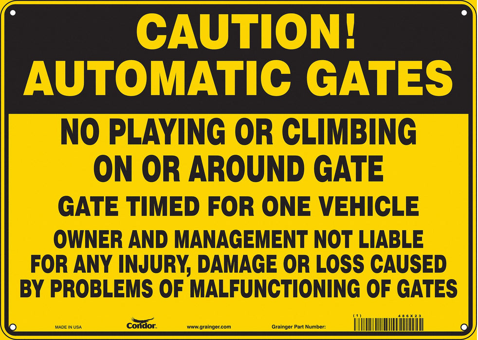 Safety Sign 10 in x 14 in Aluminum