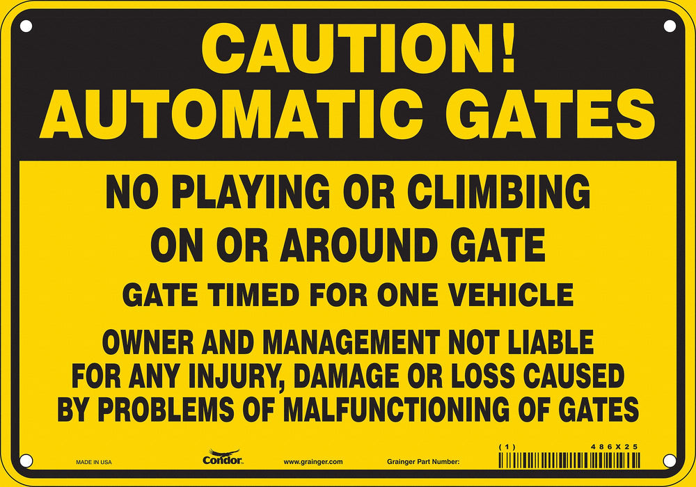 Safety Sign 7 in x 10 in Polyethylene