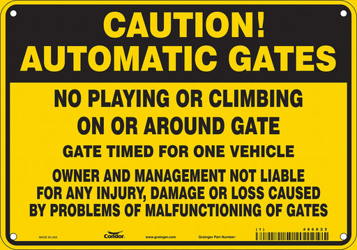 Safety Sign 7 in x 10 in Polyethylene