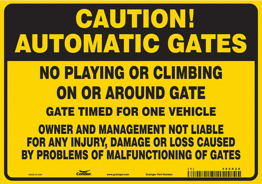Safety Sign 7 in x 10 in Vinyl