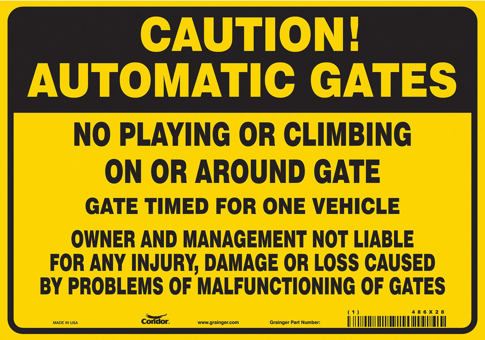 Safety Sign 7 in x 10 in Vinyl