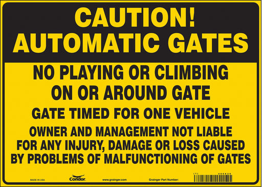 Safety Sign 10 in x 14 in Vinyl
