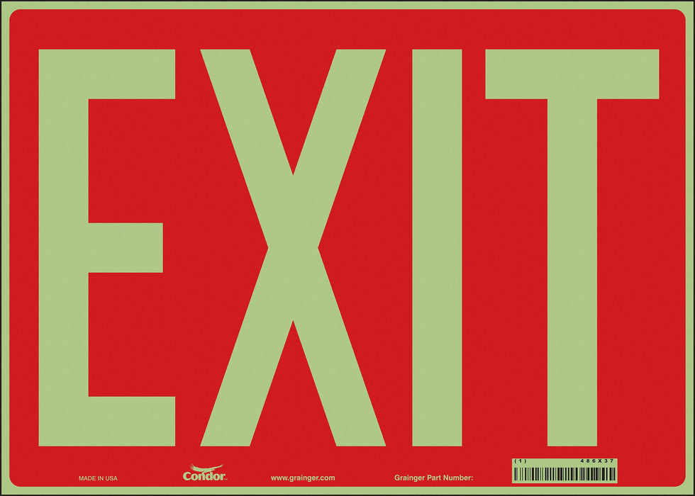 Safety Sign 10 inx14 in Glow Vinyl