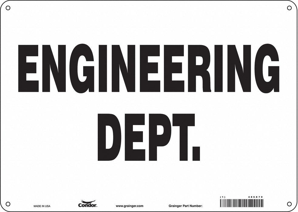 Safety Sign 10 in x 14 in Aluminum