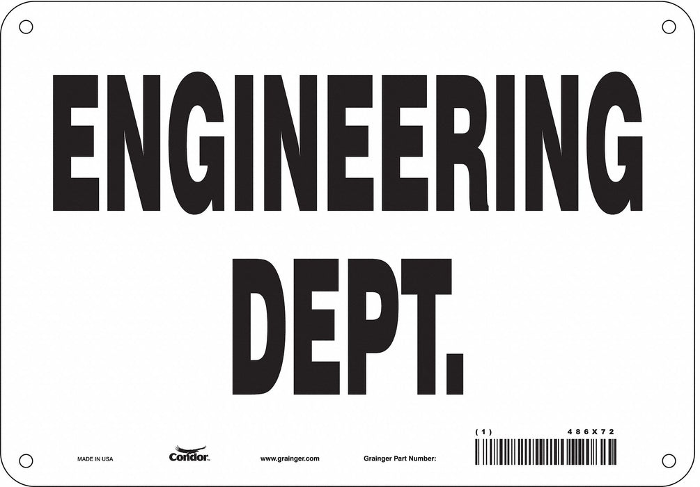 Safety Sign 7 in x 10 in Polyethylene