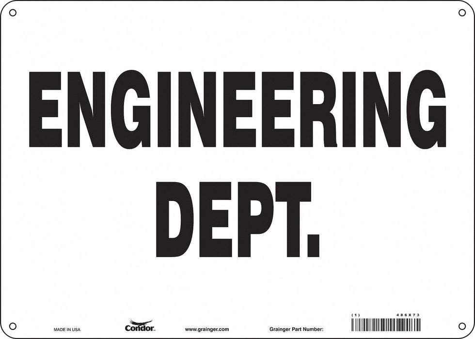 Safety Sign 10 in x 14 in Polyethylene