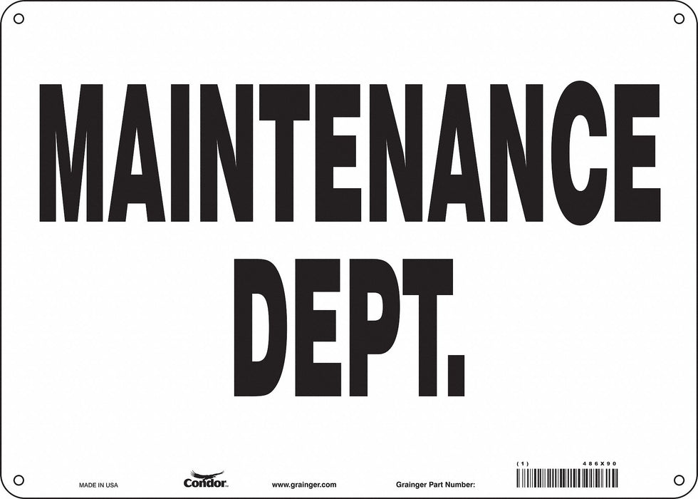 K1752 Safety Sign 10 in x 14 in Aluminum
