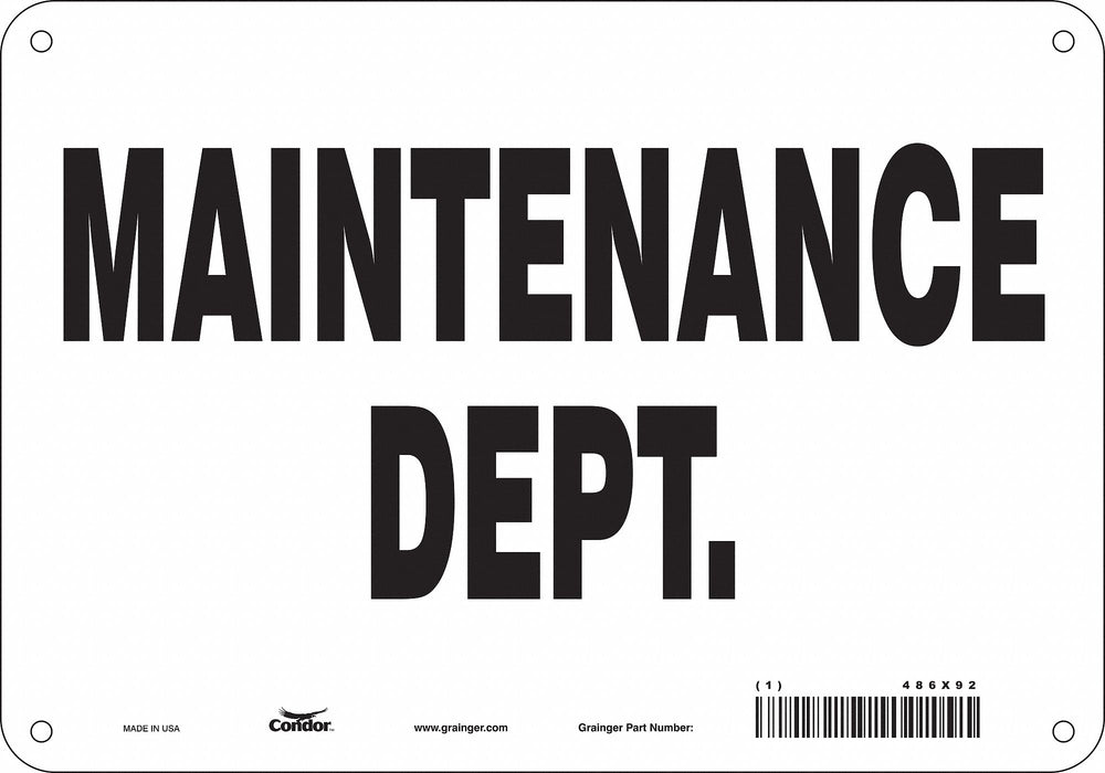 K1752 Safety Sign 7 in x 10 in Polyethylene
