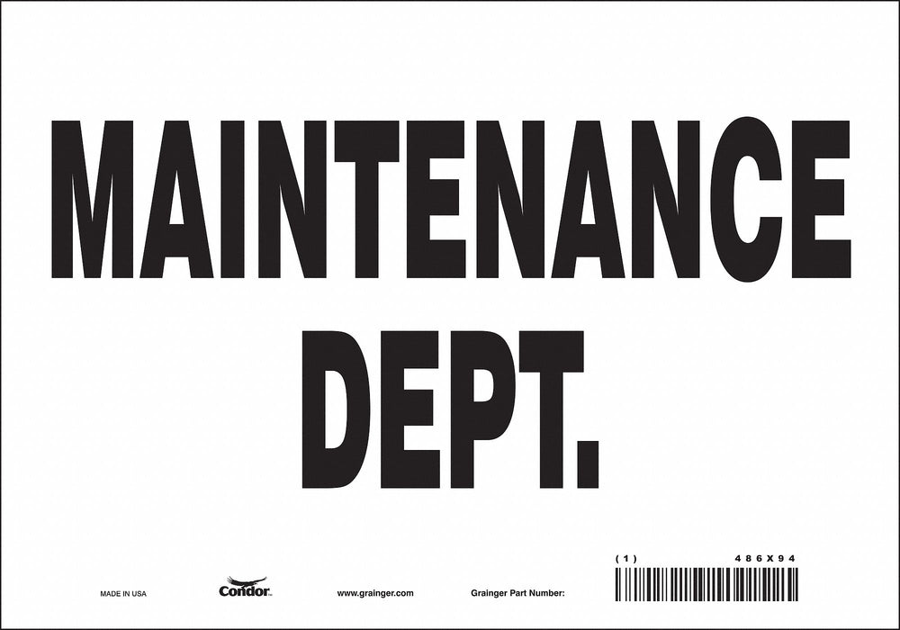 K1752 Safety Sign 7 in x 10 in Vinyl