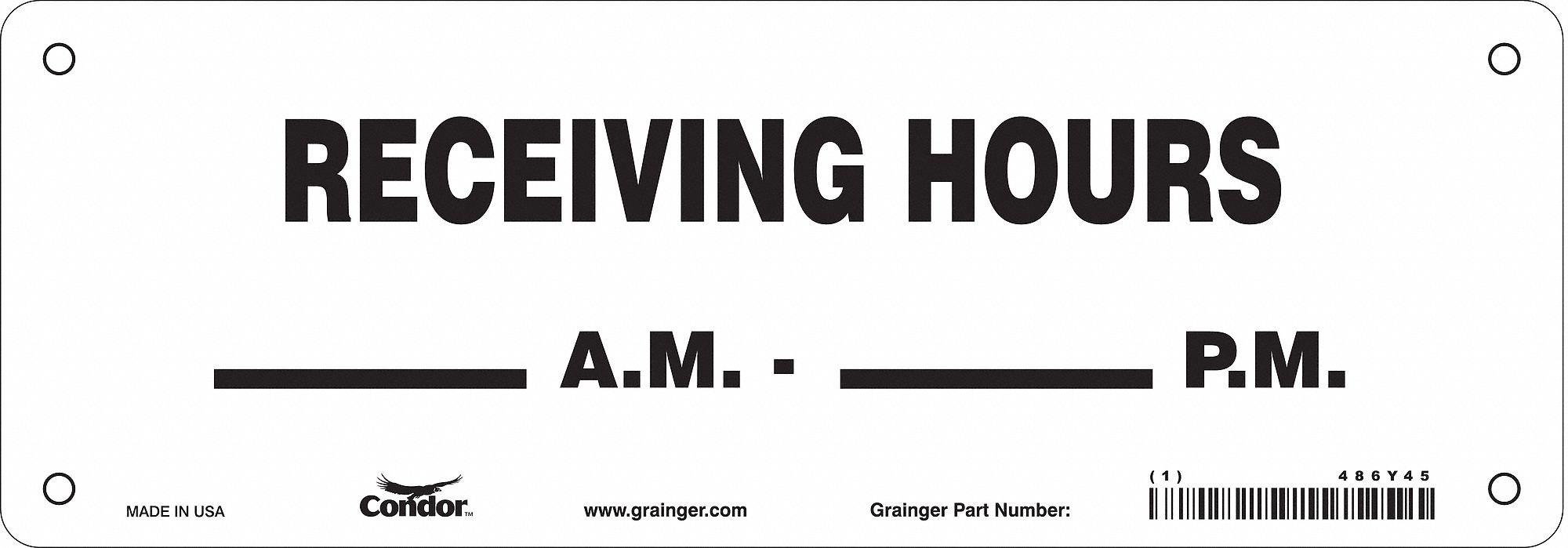 Safety Sign 7 in x 20 in Aluminum