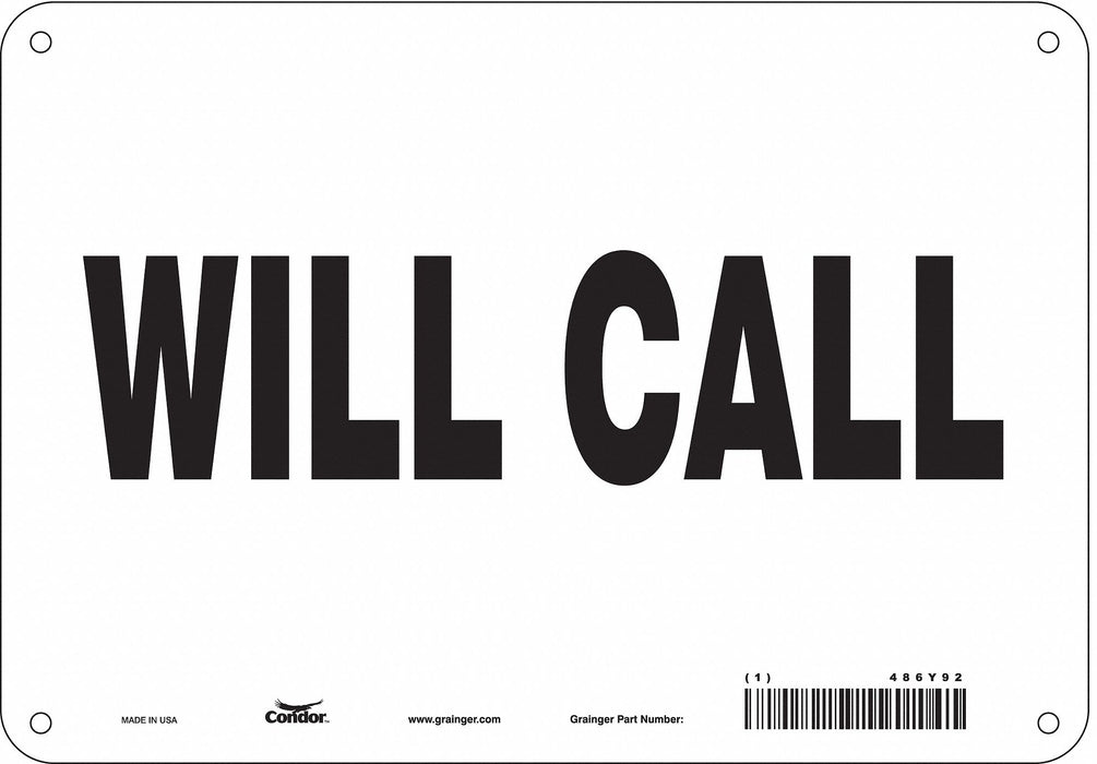 K1874 Safety Sign 7 in x 10 in Aluminum