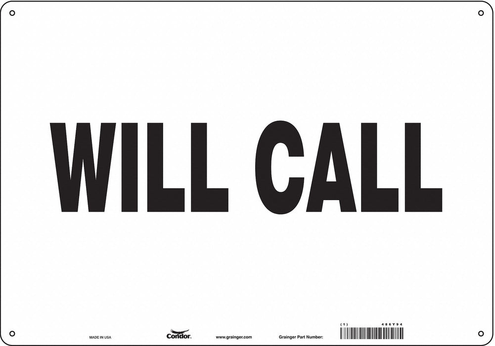 K1874 Safety Sign 14 in x 20 in Aluminum