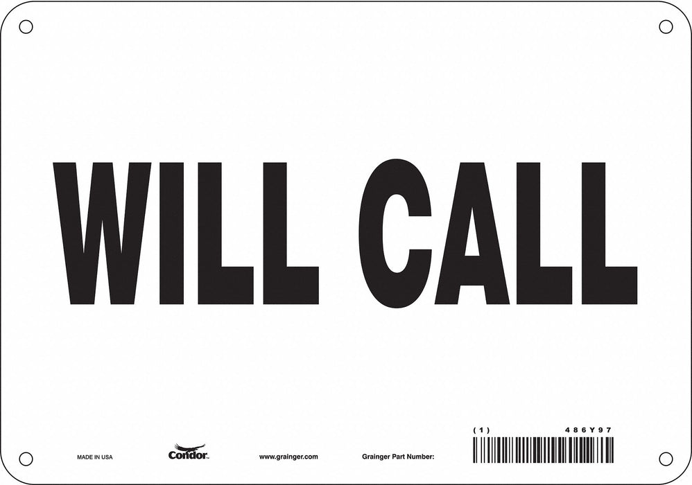 K1874 Safety Sign 7 in x 10 in Polyethylene