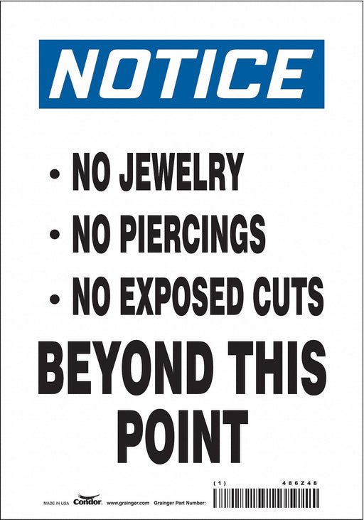 Safety Sign 10 inx7 in Polyethylene