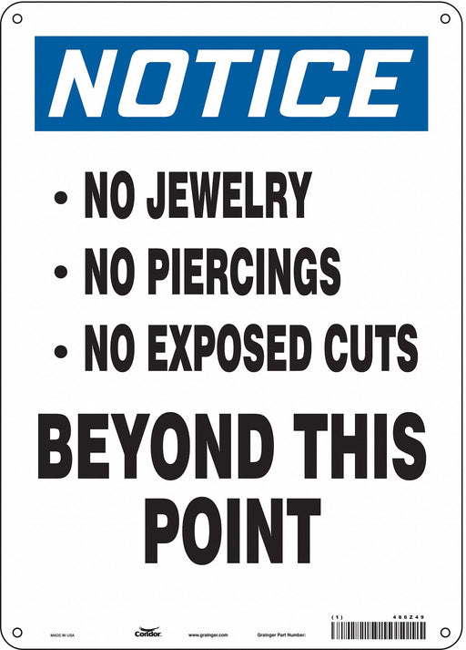 Safety Sign 14 inx10 in Polyethylene