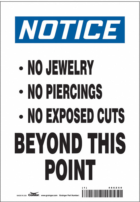 Safety Sign 10 in x 7 in Vinyl