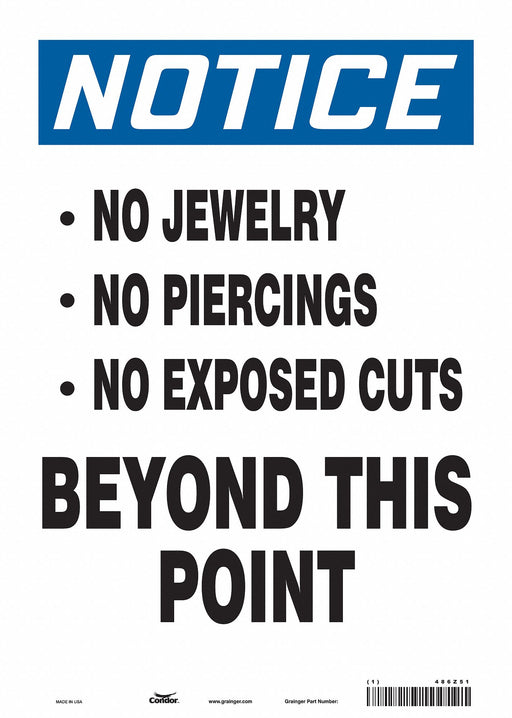 Safety Sign 14 in x 10 in Vinyl