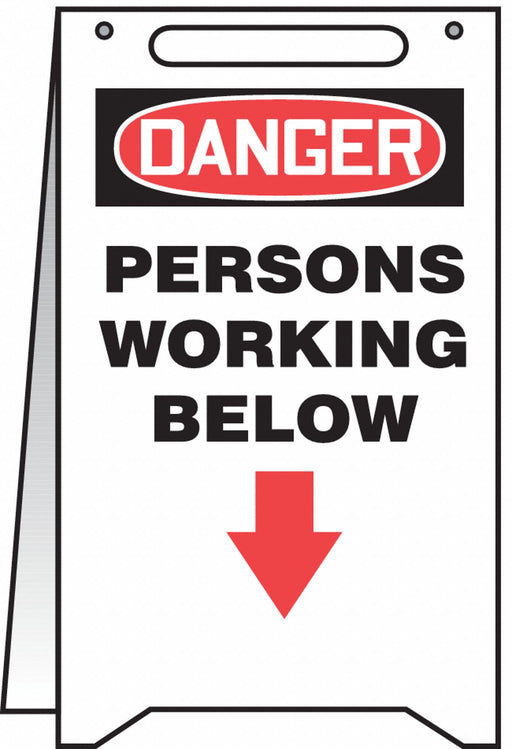 Floor Sign White Plastic 20 in H