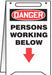 Floor Sign White Plastic 20 in H
