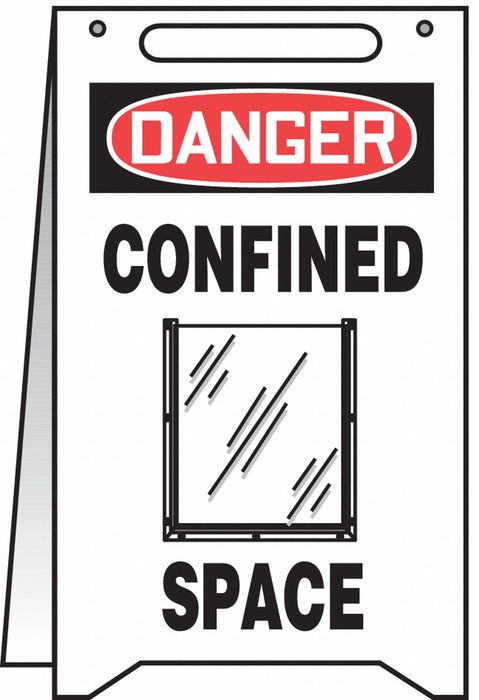 Floor Sign White Plastic 20 in H
