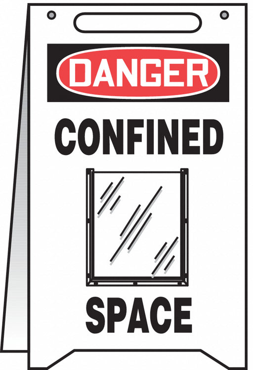 Floor Sign White Plastic 20 in H