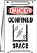 Floor Sign White Plastic 20 in H