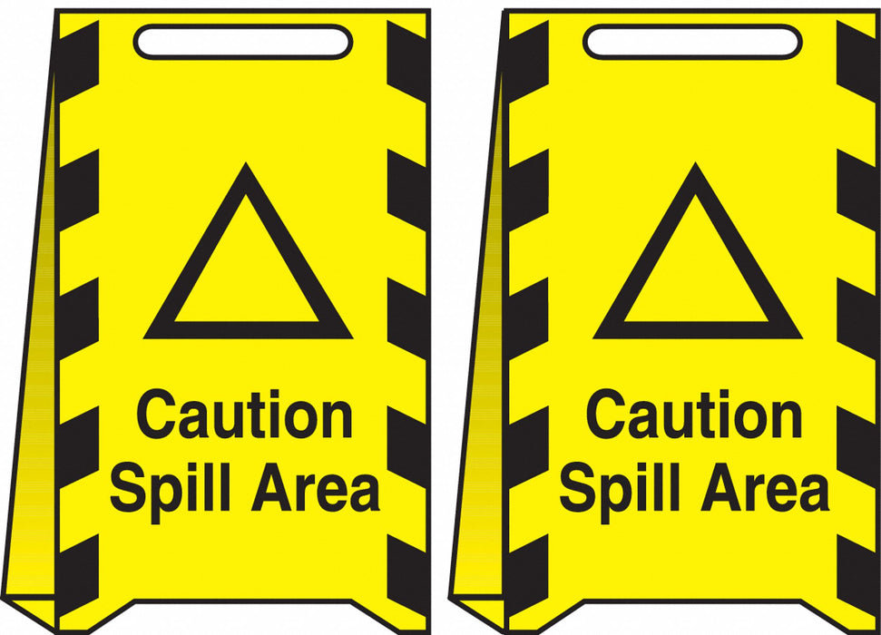 Floor Sign Yellow Plastic 20 in H