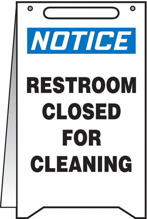 Floor Sign White Plastic 20 in H