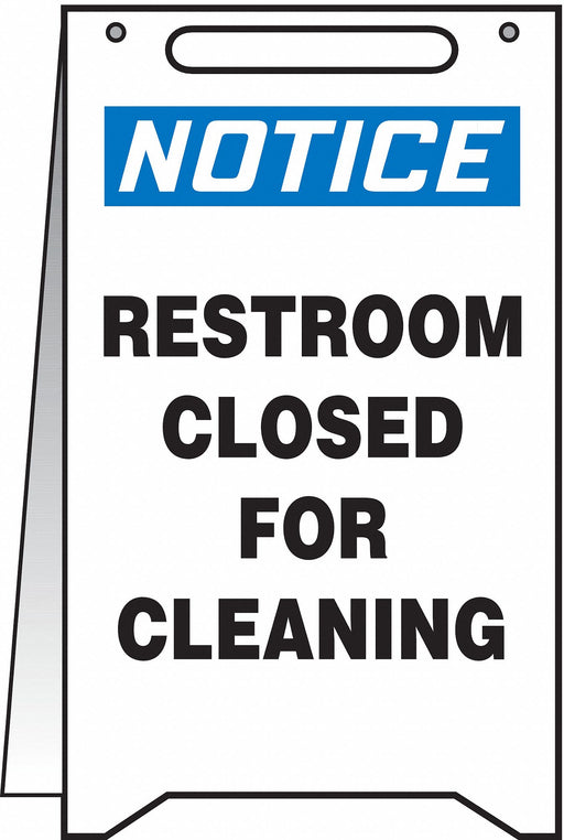 Floor Sign White Plastic 20 in H