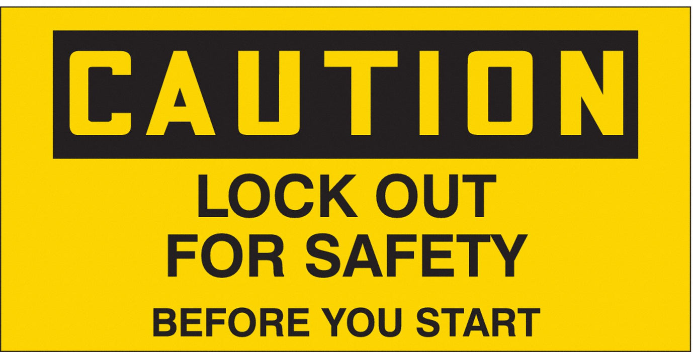 Safety Sign 2.25in x 4.5in Vinyl PK2