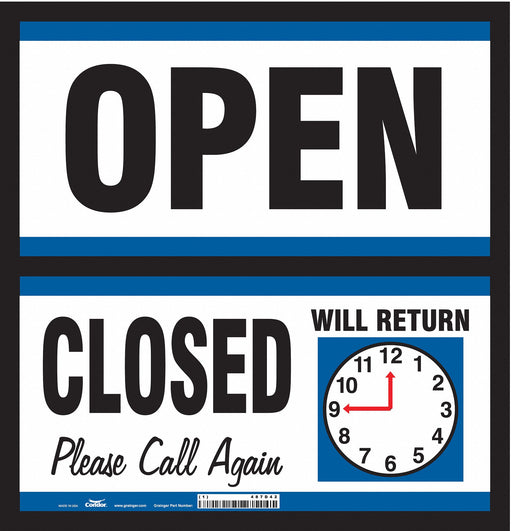Admittance Sign 6 in x 12 in Plastic