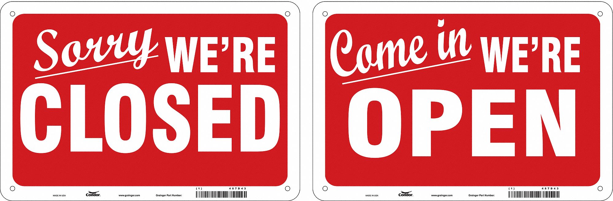 Admittance Sign 8 in x 12 in Plastic