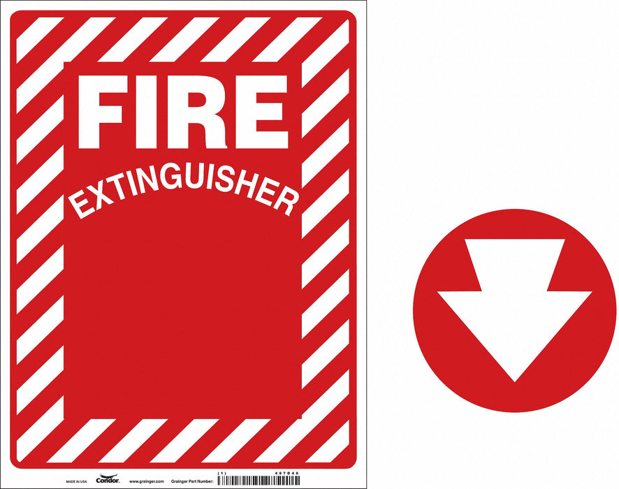 Fire Extinguisher Sign 12 x 9 in Vinyl