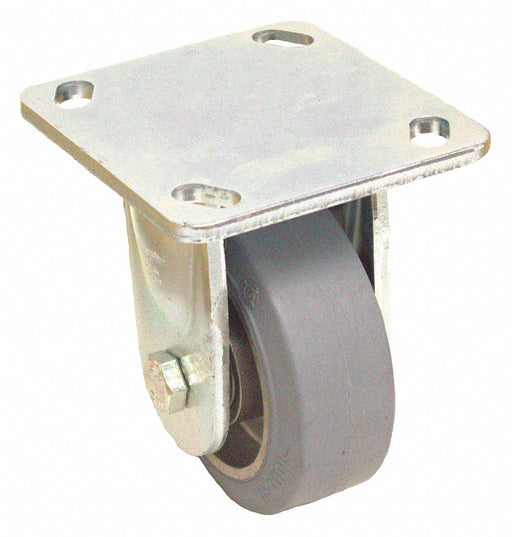 Plate Caster Rigid Rubber 5 1/8 H