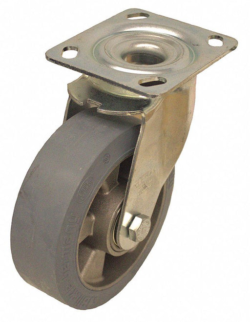 Plate Caster Swivel Rubber 7 1/2 H