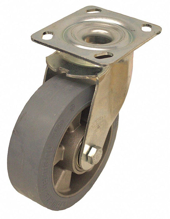 Plate Caster Swivel Rubber 7 1/2 H