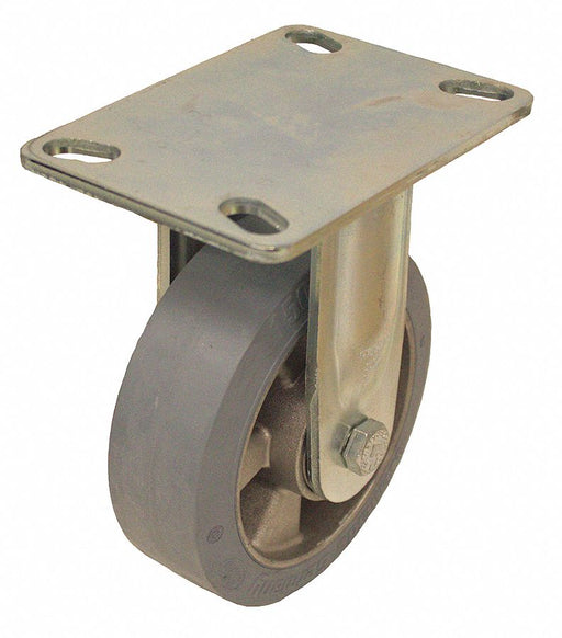 Plate Caster Rigid Rubber 7 1/2 H