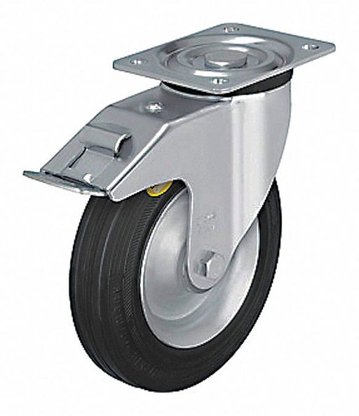 Plate Caster Swivel Rubber 7 11/16 H
