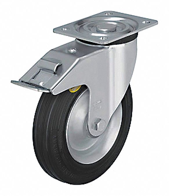 Plate Caster Swivel Rubber 9 1/4 H